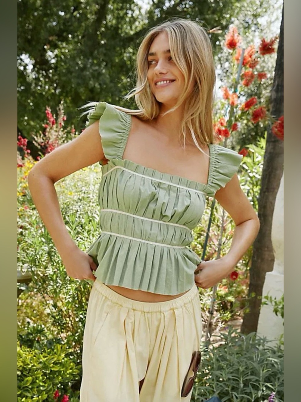 FREE PEOPLE Claude Corset Top In Baby Blue, Size S